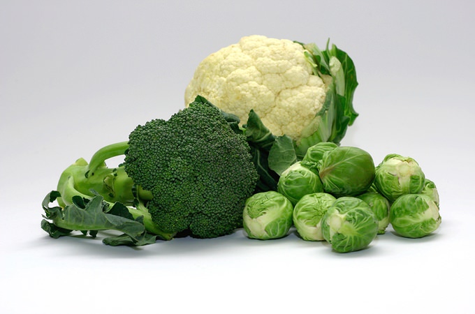 Broccoli, Cauliflower, Cabbage and Brussels Sprouts