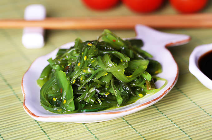 bigstock-Seaweed-salad-in-plate-on-bamb-80486987