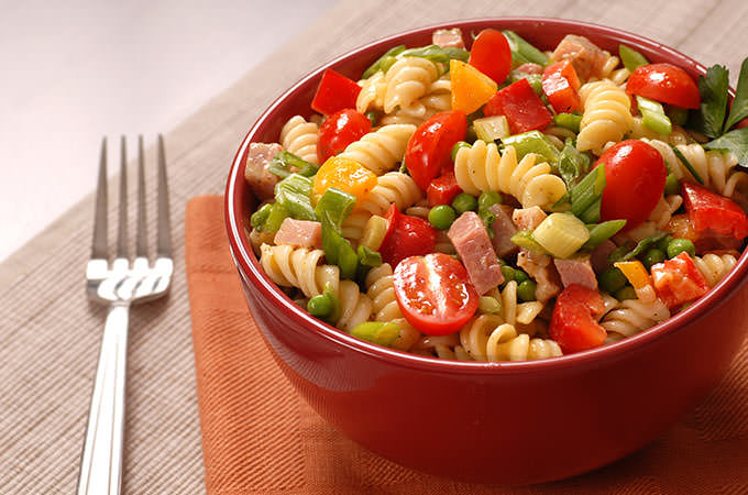 bigstock-Bowl-Of-Pasta-Salad-In-A-Red-B-1591541